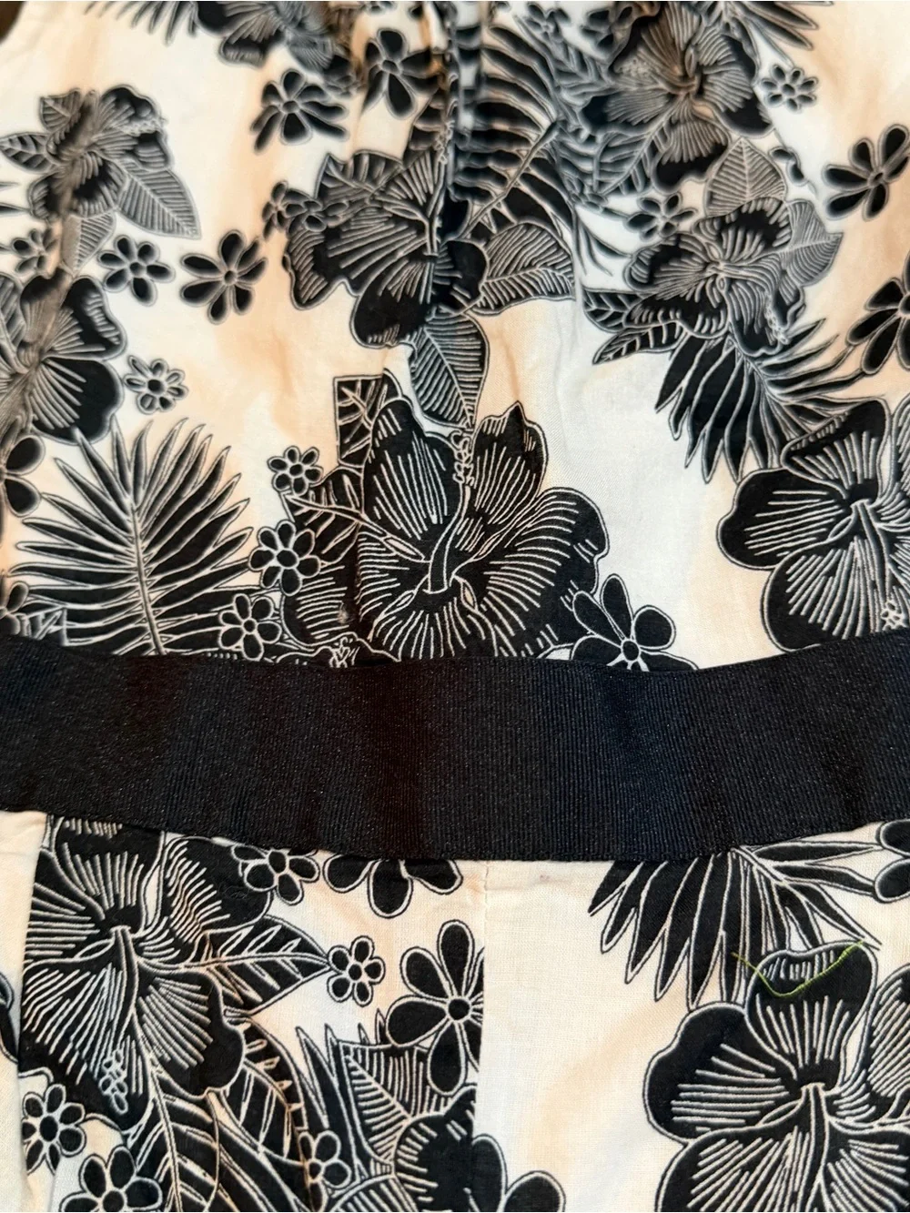 Janie and Jack Girls Black & White Floral Wide-Leg Jumpsuit Sz 6
